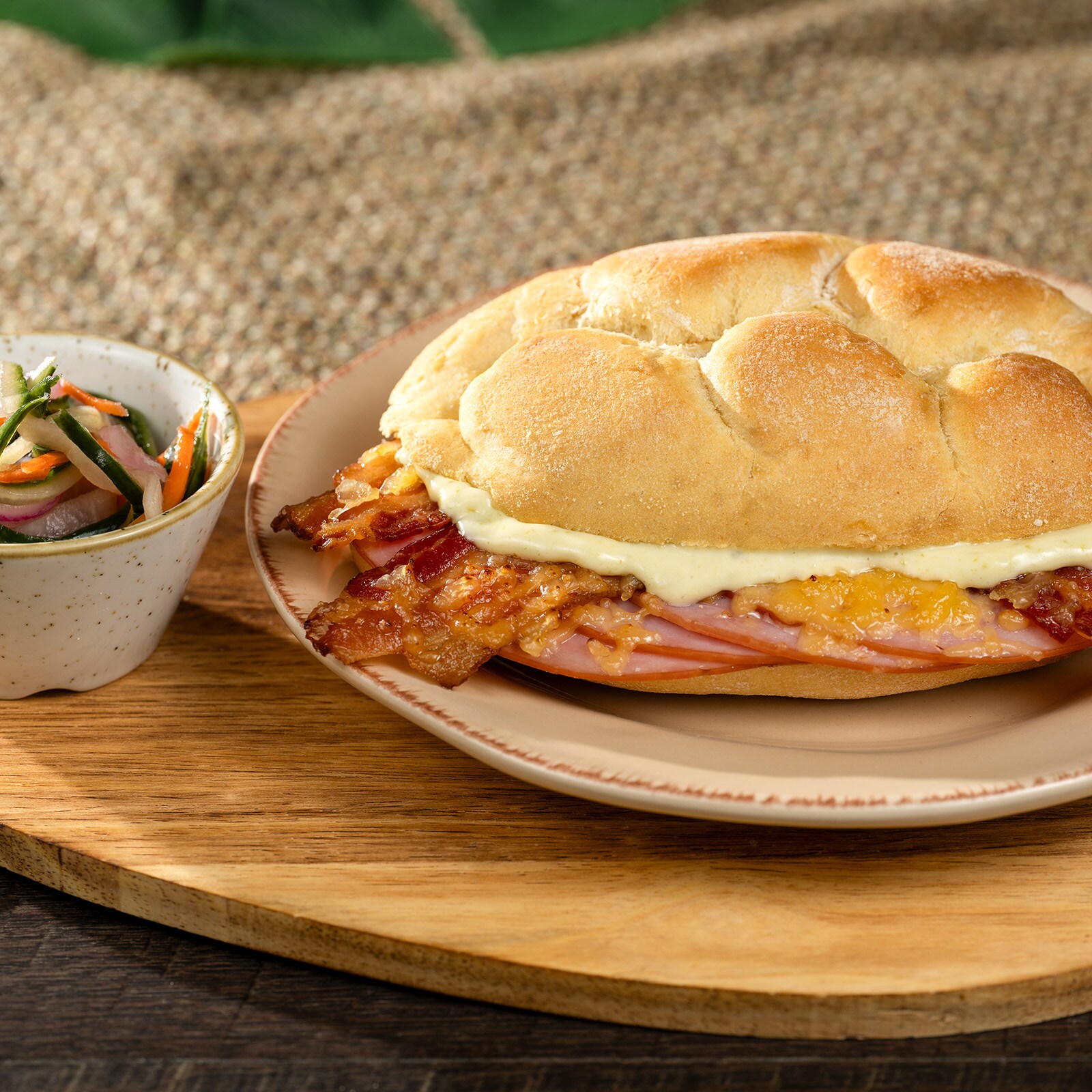 Hot Ham and Bacon Sandwich