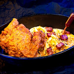 Adelphi Cheesy Noodles with Fried Chicken Tip-Yip 