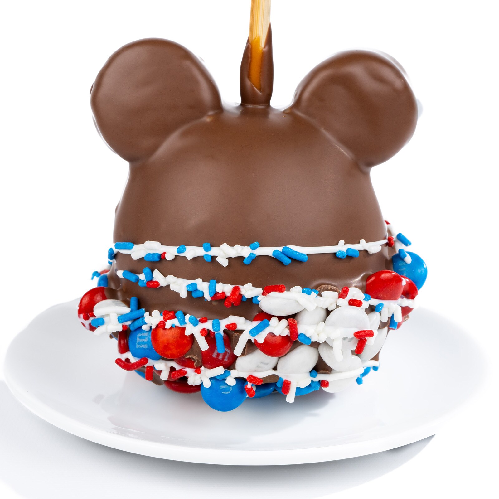 Patriotic Mickey Caramel Apple with M&M’S® Milk Chocolate Candies