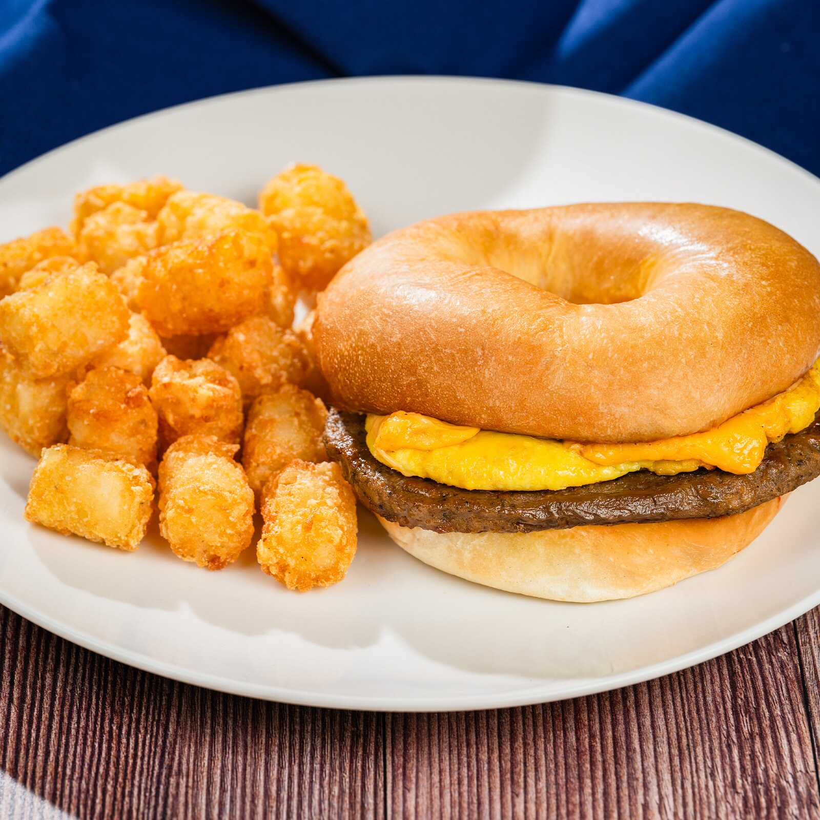 Plant-based Sausage, Egg, and Cheese Bagel