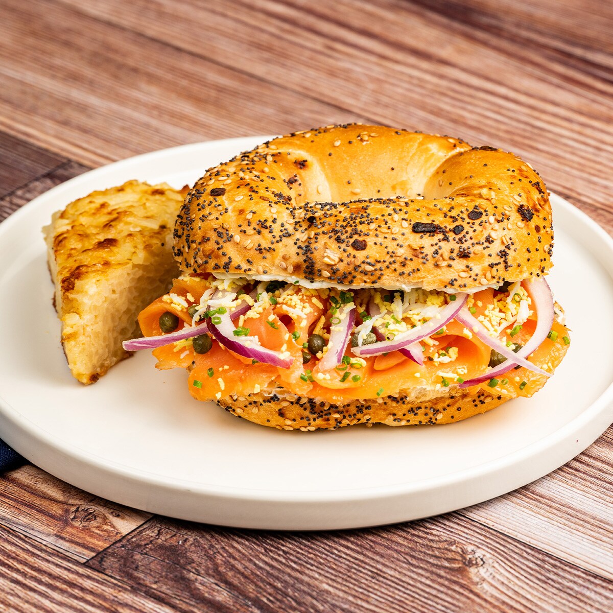 Everything Bagel with Smoked Salmon*