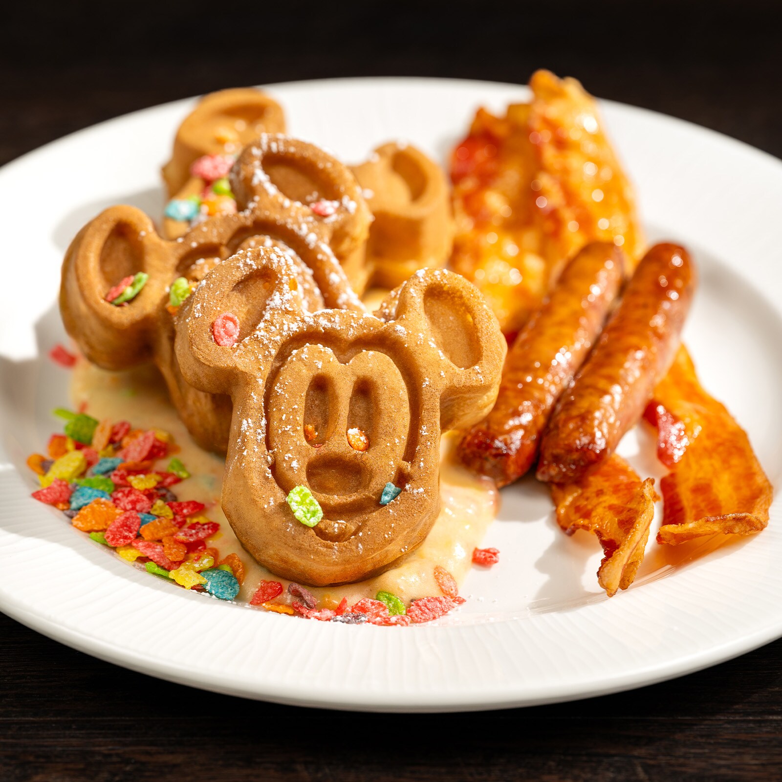 Mickey-shaped Fruit Cereal Waffles
