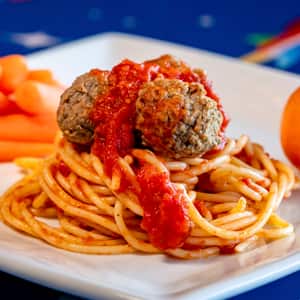 Peanut/Tree Nut Allergy-Friendly Kids' Space-ghetti with Meatballs