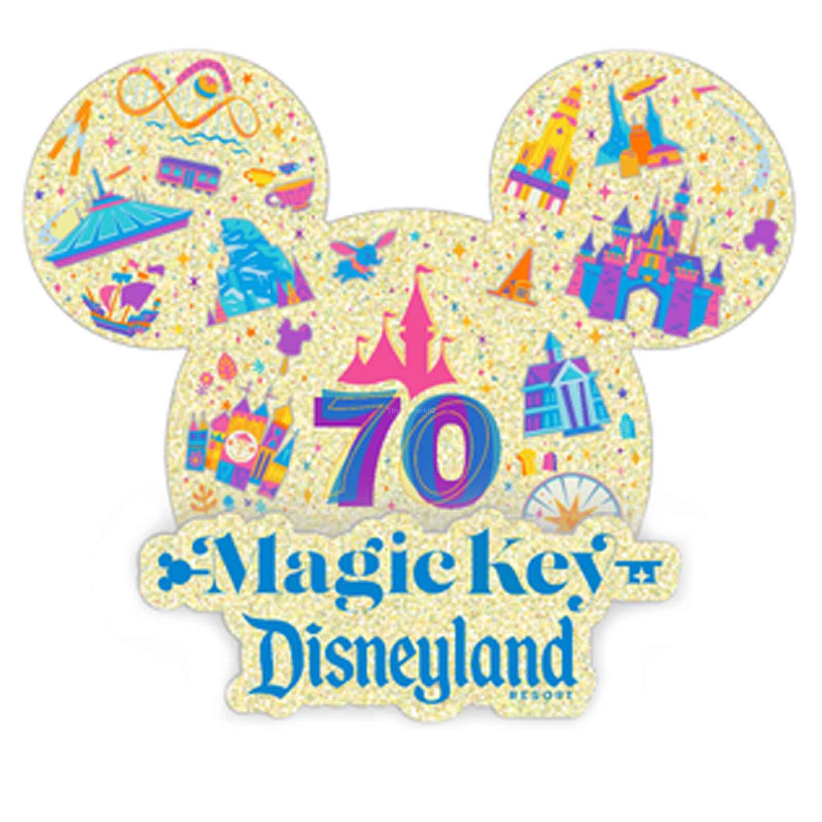 Mickey Icon Magic Key Disneyland Resort 70th Anniversary Celebration Pin - Limited Release